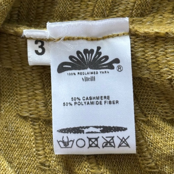 NWOT Vitelli Italy Sz 3 Sz XS Green Cashmere Blend Turtleneck Brown Fluffy Muff - Picture 9 of 10